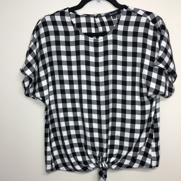 Madewell Button-Back Tie Tee in Buffalo Check Small - Picture 5 of 8